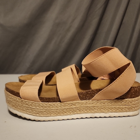 Report Shoes - Report Tan Espadrille Shoes with Elastic Straps